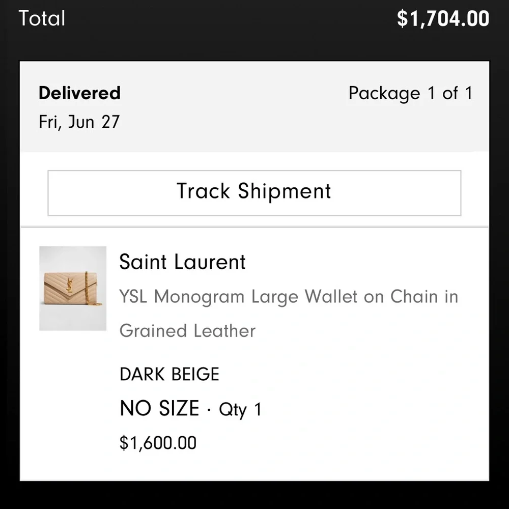 Saint Laurent Tan Quilted Clutch with Gold Logo - Picture 8 of 8